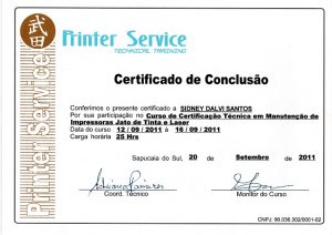 CERTIFICADO - PRINTER SERVICE